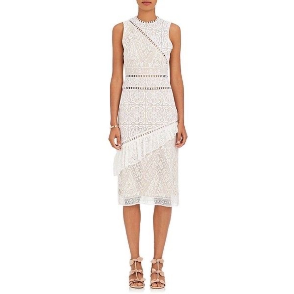Sea New York x Barneys New York white lace midi dress size 2 NWT